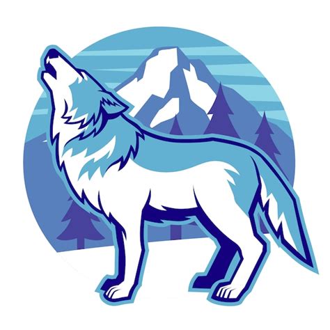 Howling wolf mascot